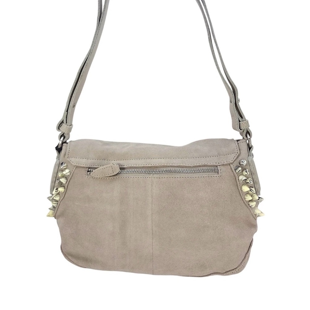 Liebeskind Hyena Grey Light Taupe Suede - Leather Studded Shoulder Bag - Purse - Picture 3 of 14